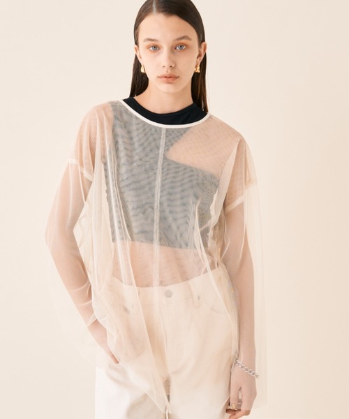 Solace(ソレイス)の「チュールシアーレイヤードプルオーバー(シャツ/ブラウス・レディース・ナチュラル/ピンク/ブラック・FREE)」の17枚目の写真