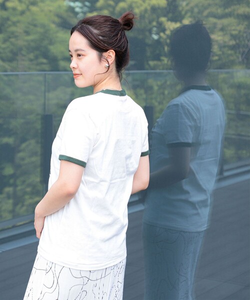 Ray BEAMS（レイビームス）の「GOOD ROCK SPEED × Ray BEAMS / 別注 NYC リンガー Tシャツ（Tシャツ/カットソー・レディース・グリーン/インディゴブルー・ONE SIZE）」の4枚目の写真