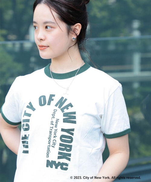 Ray BEAMS（レイビームス）の「GOOD ROCK SPEED × Ray BEAMS / 別注 NYC リンガー Tシャツ（Tシャツ/カットソー・レディース・グリーン/インディゴブルー・ONE SIZE）」の19枚目の写真