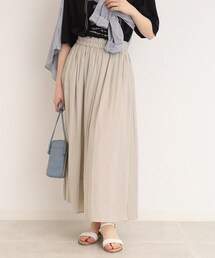DRESKIP | ボリューム感のあるシルエットが女性らしい！サテン ギャザー スカート(スカート)