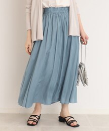DRESKIP | ボリューム感のあるシルエットが女性らしい!サテン ギャザー スカート(スカート)