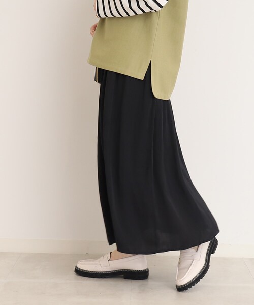 DRESKIP（ドレスキップ）の「◆ボリューム感のあるシルエットが女性らしい！サテン ギャザー スカート（スカート・レディース・ライトブルー/ベージュ系/ネイビー/ライトグレー/ベージュ系その他2/イエロー系その他・02/04/03）」の7枚目の写真