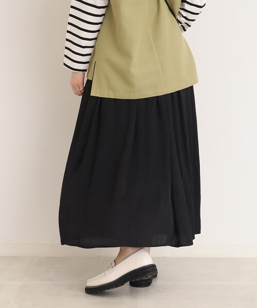 DRESKIP（ドレスキップ）の「◆ボリューム感のあるシルエットが女性らしい！サテン ギャザー スカート（スカート・レディース・ライトブルー/ベージュ系/ネイビー/ライトグレー/ベージュ系その他2/イエロー系その他・02/04/03）」の8枚目の写真