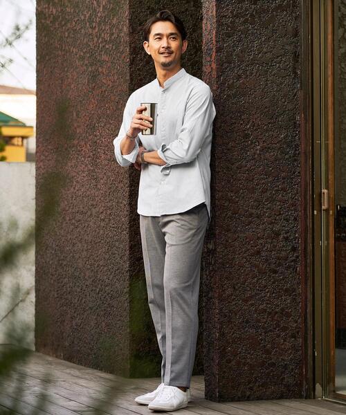 green label relaxing(グリーンレーベルリラクシング)の「【WEB限定】JUSTFIT メッシュ 1タック パンツ(スラックス・メンズ・ネイビー/グレー・S/XL/M/L)」の3枚目の写真