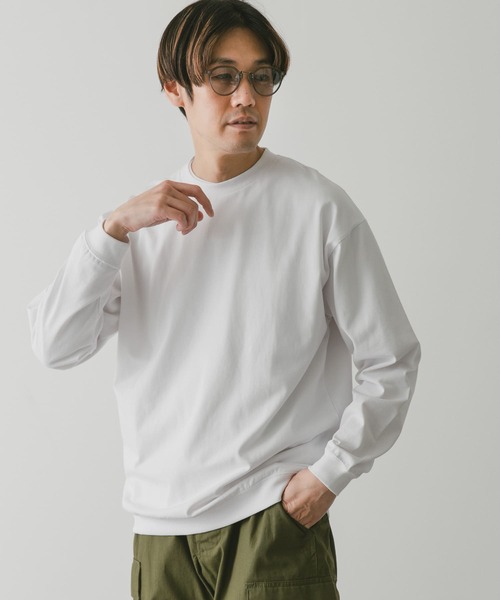 URBAN RESEARCH DOORS（アーバンリサーチドアーズ）の「クルーネックロングスリーブタフTシャツ（Tシャツ/カットソー・メンズ・イエロー/ホワイト/ライトグレー/チャコールグレー・MEDIUM/LARGE）」の2枚目の写真