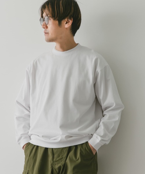URBAN RESEARCH DOORS（アーバンリサーチドアーズ）の「クルーネックロングスリーブタフTシャツ（Tシャツ/カットソー・メンズ・イエロー/ホワイト/ライトグレー/チャコールグレー・MEDIUM/LARGE）」の5枚目の写真