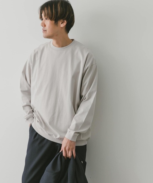 URBAN RESEARCH DOORS（アーバンリサーチドアーズ）の「クルーネックロングスリーブタフTシャツ（Tシャツ/カットソー・メンズ・イエロー/ホワイト/ライトグレー/チャコールグレー・MEDIUM/LARGE）」の6枚目の写真
