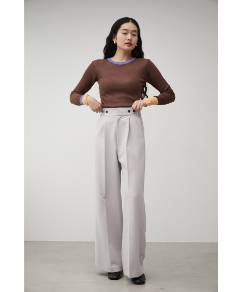 AZUL by moussy（アズールバイマウジー）の「VENUS ADJUSTABLE WIDE PANTS/ビーナスアジャスタブルワイドパンツ（その他パンツ・レディース・ブラック/ライトグレー/ブルー・MEDIUM/LARGE/SMALL）」の8枚目の写真