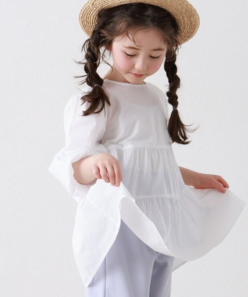 lulpini（ルルピー二）の「kids ティアードブラウス（シャツ/ブラウス・キッズ・オフホワイト/ラベンダー/ミント・L/M/S）」の21枚目の写真