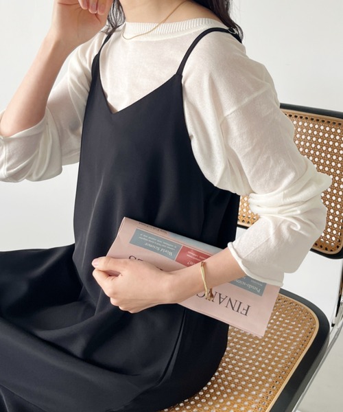 CLEA（クレア）の「シアーメッシュオーバー長袖トップス（Tシャツ/カットソー・レディース・ライトグレー/ホワイト/オリーブ/ブラック・FREE）」の11枚目の写真