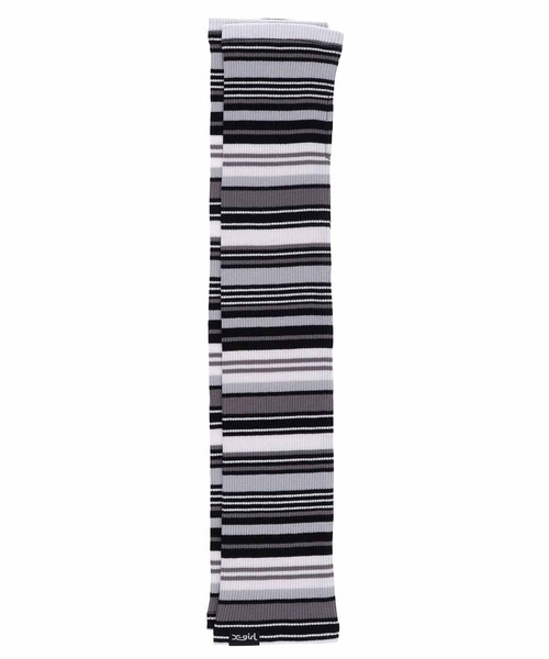 X-girl（エックスガール）の「STRIPED ARM WARMER（アームカバー・レディース・ブルー/ブラック/ブラウン・ONE SIZE）」の2枚目の写真