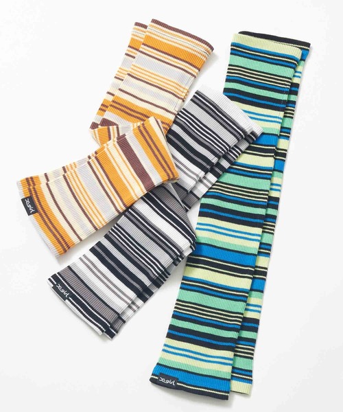 X-girl（エックスガール）の「STRIPED ARM WARMER（アームカバー・レディース・ブルー/ブラック/ブラウン・ONE SIZE）」の9枚目の写真