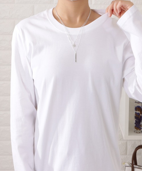 Lace Ladies（レースレディース）の「綿 ラウンドネックロングTシャツ（Tシャツ/カットソー・レディース・ホワイト/ブラック・M/L/S）」の12枚目の写真