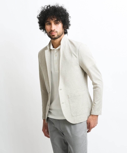 MICHEL KLEIN HOMME (ミッシェルクランオム)の「リネンカットジャケット(テーラードジャケット・メンズ・ライトブルー/アイボリー・MEDIUM/LARGE/X-LARGE)」の2枚目の写真