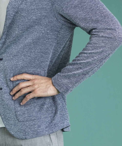 MICHEL KLEIN HOMME (ミッシェルクランオム)の「リネンカットジャケット(テーラードジャケット・メンズ・ライトブルー/アイボリー・MEDIUM/LARGE/X-LARGE)」の3枚目の写真