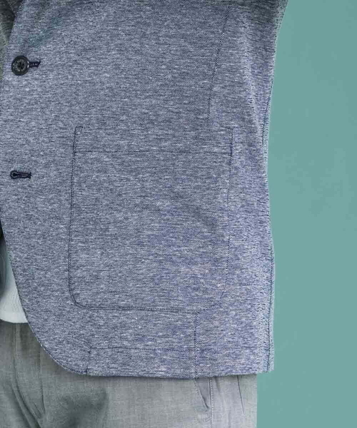 MICHEL KLEIN HOMME (ミッシェルクランオム)の「リネンカットジャケット(テーラードジャケット・メンズ・ライトブルー/アイボリー・MEDIUM/LARGE/X-LARGE)」の4枚目の写真