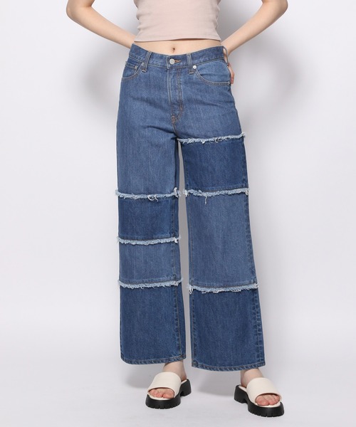 FOREVER 21（フォーエバー トゥエンティーワン）の「【POP】パッチワークデニム（デニムパンツ・レディース・ライトインディゴブルー/グレー・MEDIUM/SMALL）」の12枚目の写真