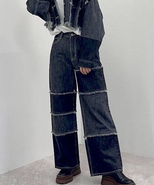 FOREVER 21（フォーエバー トゥエンティーワン）の「【POP】パッチワークデニム（デニムパンツ・レディース・ライトインディゴブルー/グレー・MEDIUM/SMALL）」の21枚目の写真