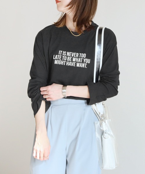 reca(レカ)の「ロゴロンT(Tシャツ/カットソー・レディース・ブラック/ホワイト・FREE)」の9枚目の写真