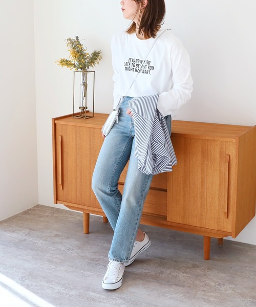 reca(レカ)の「ロゴロンT(Tシャツ/カットソー・レディース・ブラック/ホワイト・FREE)」の3枚目の写真