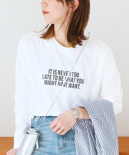 reca(レカ)の「ロゴロンT(Tシャツ/カットソー・レディース・ブラック/ホワイト・FREE)」の4枚目の写真