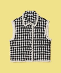 【POP】千鳥柄ツイードベスト