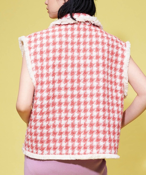 最終値下げCOEL 完売品 千鳥柄ツイードベスト FOREVER 21（フォーエバー トゥエンティーワン）の「【POP】千鳥