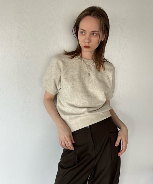 Didot.showroom（ディドット ショールーム）の「【DIDOT.】ラグランクロップドハーフT（Tシャツ/カットソー・レディース・ネイビー/ブルー/ライム/オートミール・FREE）」の2枚目の写真