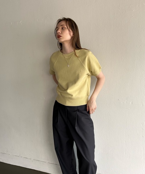 Didot.showroom（ディドット ショールーム）の「【DIDOT.】ラグランクロップドハーフT（Tシャツ/カットソー・レディース・ネイビー/ブルー/ライム/オートミール・FREE）」の16枚目の写真