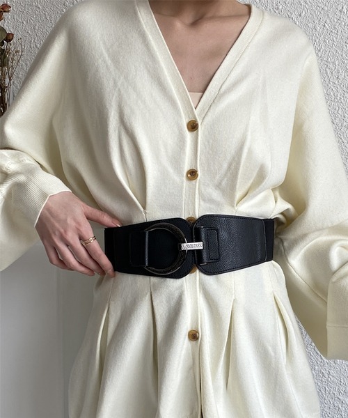 LA VORAGINE(ラ ヴォラジネ)の「サッシュワイド リングベルト(ベルト・レディース・ブラック・FREE)」の12枚目の写真