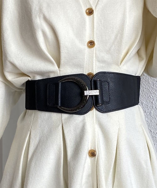 LA VORAGINE(ラ ヴォラジネ)の「サッシュワイド リングベルト(ベルト・レディース・ブラック・FREE)」の6枚目の写真