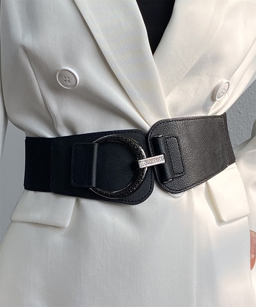 LA VORAGINE(ラ ヴォラジネ)の「サッシュワイド リングベルト(ベルト・レディース・ブラック・FREE)」の9枚目の写真