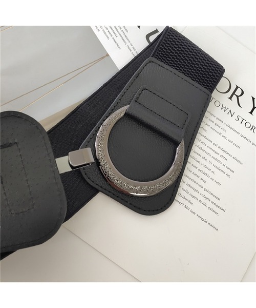 LA VORAGINE(ラ ヴォラジネ)の「サッシュワイド リングベルト(ベルト・レディース・ブラック・FREE)」の2枚目の写真
