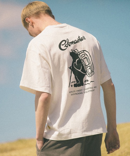 COBMASTER(コブマスター)の「【COBMASTER/コブマスター】COB MASTER バックロゴTee/半袖Tシャツ(Tシャツ/カットソー・メンズ・パープル/ベージュ/イエロー/モスグリーン/ホワイト/グレー/ブラック・M/L/XL/S)」の1枚目の写真