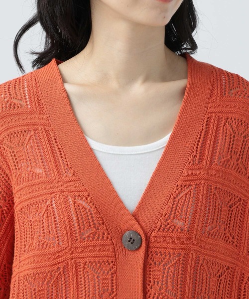 BAYFLOW（ベイフロー）の「透かしモチーフカーディガン（カーディガン/ボレロ・レディース・アイボリー/ブラウン/オレンジ・FREE）」の15枚目の写真
