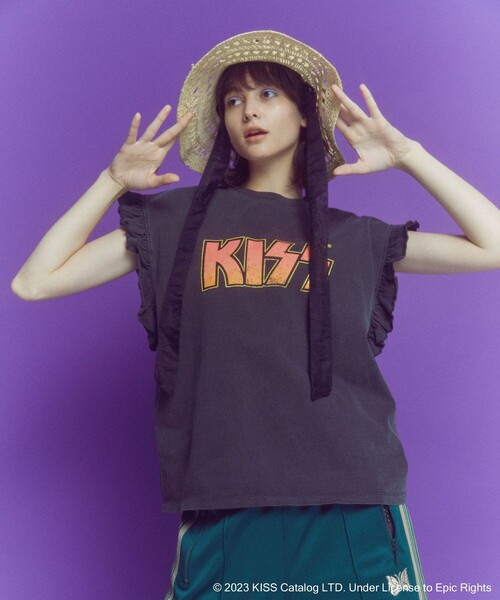 セール】KISS フリルノースリーブTシャツ（Tシャツ/カットソー