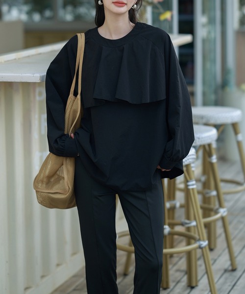 TeddyShop(テディショップ)の「【UVカット率 99%以上】レディース水着 2WAYフリルラッシュガードトップス+スリットボトムス 上下2点セット(ラッシュガード・レディース・ブラック/ベージュ/ブラウン/ネイビー・M/L)」の20枚目の写真