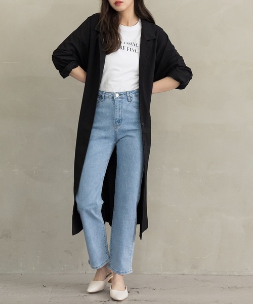 DAY CLOSET(デイ クローゼット)の「レディース 2WAYロングシャツワンピース+ベルト 2点セット(シャツワンピース・レディース・ブラック/グレイッシュベージュ・XS/S/M/L)」の18枚目の写真