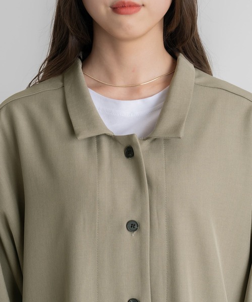 DAY CLOSET(デイ クローゼット)の「レディース 2WAYロングシャツワンピース+ベルト 2点セット(シャツワンピース・レディース・ブラック/グレイッシュベージュ・XS/S/M/L)」の6枚目の写真
