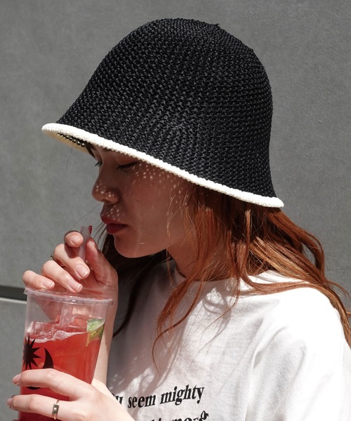 CORNERS（コーナーズ）の「バイカラーバケットハット（ハット・レディース・ブラック/キャメル/アイボリー/ベージュ・FREE）」の3枚目の写真