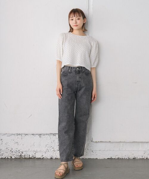 RETRO GIRL(レトロガール)の「2WAYシャーリングカットTee(Tシャツ/カットソー・レディース・グリーン/ホワイト/ピンク・FREE)」の4枚目の写真