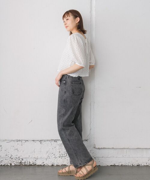 RETRO GIRL(レトロガール)の「2WAYシャーリングカットTee(Tシャツ/カットソー・レディース・グリーン/ホワイト/ピンク・FREE)」の5枚目の写真