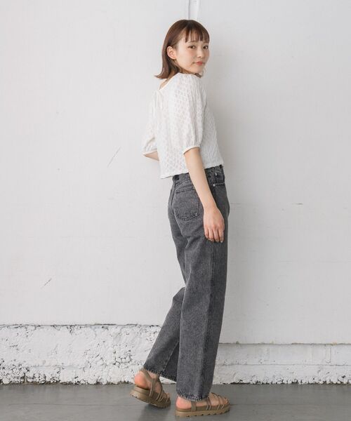 RETRO GIRL(レトロガール)の「2WAYシャーリングカットTee(Tシャツ/カットソー・レディース・グリーン/ホワイト/ピンク・FREE)」の6枚目の写真