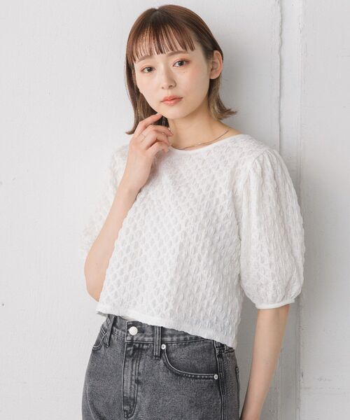 RETRO GIRL(レトロガール)の「2WAYシャーリングカットTee(Tシャツ/カットソー・レディース・グリーン/ホワイト/ピンク・FREE)」の10枚目の写真