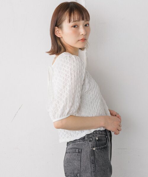 RETRO GIRL(レトロガール)の「2WAYシャーリングカットTee(Tシャツ/カットソー・レディース・グリーン/ホワイト/ピンク・FREE)」の11枚目の写真