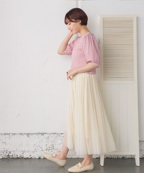 RETRO GIRL(レトロガール)の「2WAYシャーリングカットTee(Tシャツ/カットソー・レディース・グリーン/ホワイト/ピンク・FREE)」の15枚目の写真