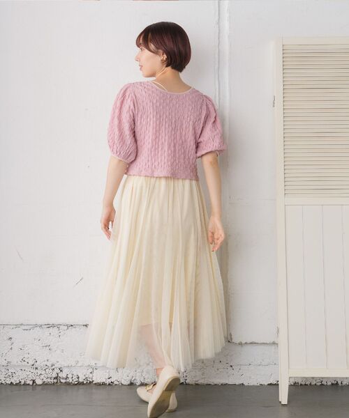 RETRO GIRL(レトロガール)の「2WAYシャーリングカットTee(Tシャツ/カットソー・レディース・グリーン/ホワイト/ピンク・FREE)」の16枚目の写真