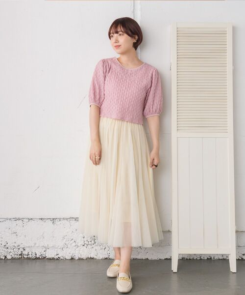 RETRO GIRL(レトロガール)の「2WAYシャーリングカットTee(Tシャツ/カットソー・レディース・グリーン/ホワイト/ピンク・FREE)」の17枚目の写真