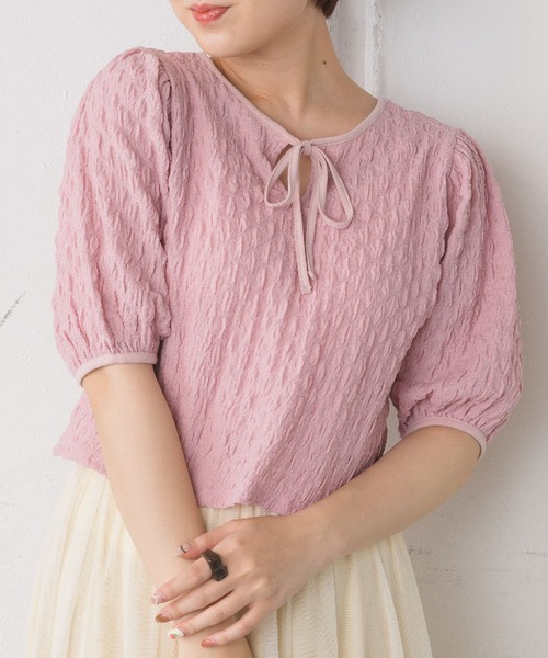 RETRO GIRL(レトロガール)の「2WAYシャーリングカットTee(Tシャツ/カットソー・レディース・グリーン/ホワイト/ピンク・FREE)」の3枚目の写真