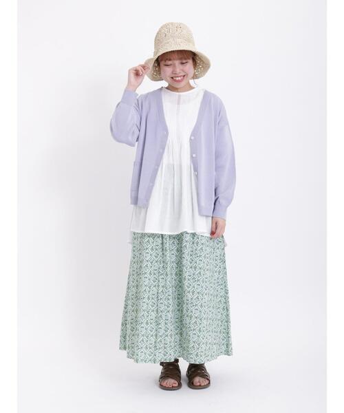 Samansa Mos2（サマンサ モスモス）の「【マシンウォッシャブル】リネンタッチVネックカーディガン（カーディガン/ボレロ・レディース・グリーン/キナリ/ネイビー/パープル・F）」の8枚目の写真